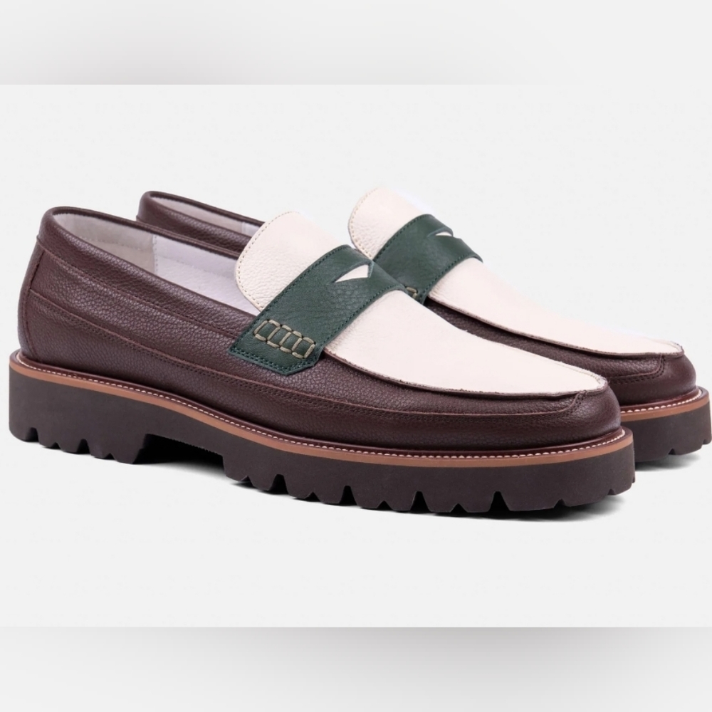 Adler Chocolate Leather Penny Loafers size 10
